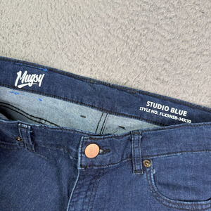 Mugsy Jeans Mens 34x30 Studio Blue Medium Wash Tapered Stretch Denim FLX3NSB